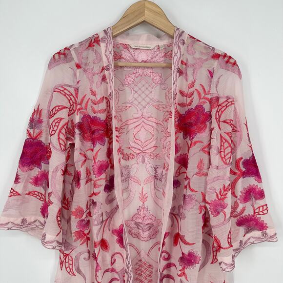 Soft Surroundings Palisade Topper Floral Embroidered Duster Cardigan Jacket - Picture 3 of 12